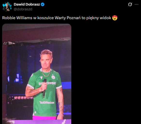 Taką KOSZULKĘ miał na sobie Robbie Williams podczas koncertu w Poznaniu!